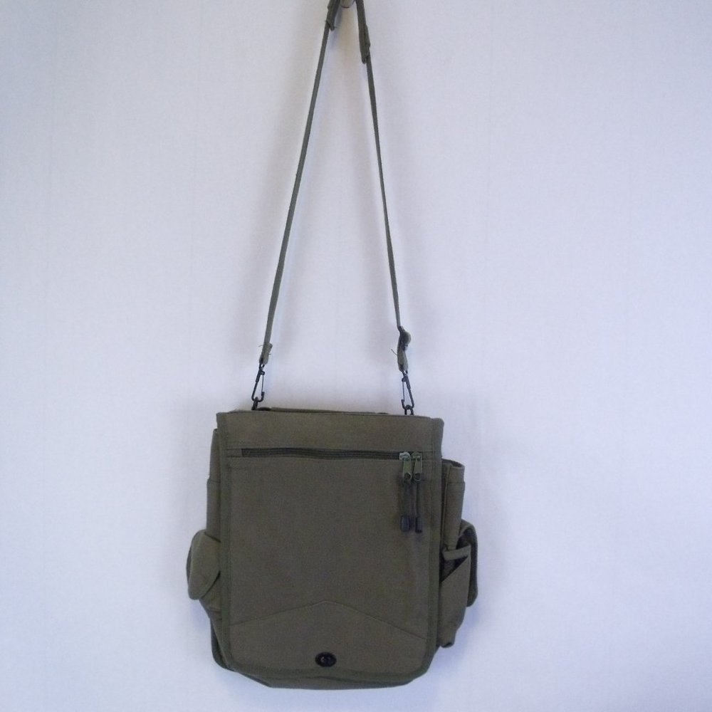 Army Green Canvas Crossbody Messenger Bag